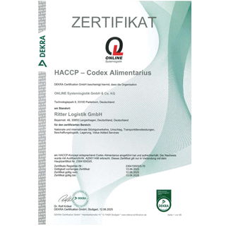 ONLINE Zertifikat HACCP